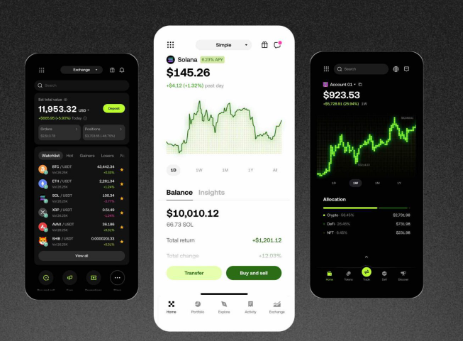 欧易OKX手机App界面-交易页面和资产余额展示